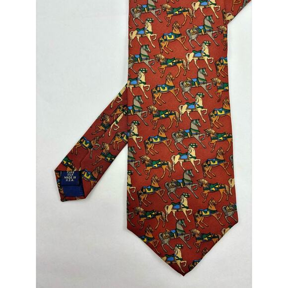 Vintage Huntington Silk Tie Horse Pattern - Picture 3 of 10